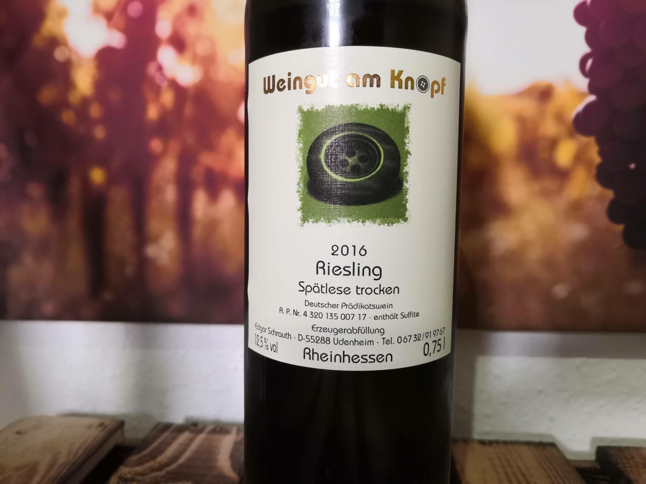 2016er Riesling Spätlese trocken vom Weingut am Knopf