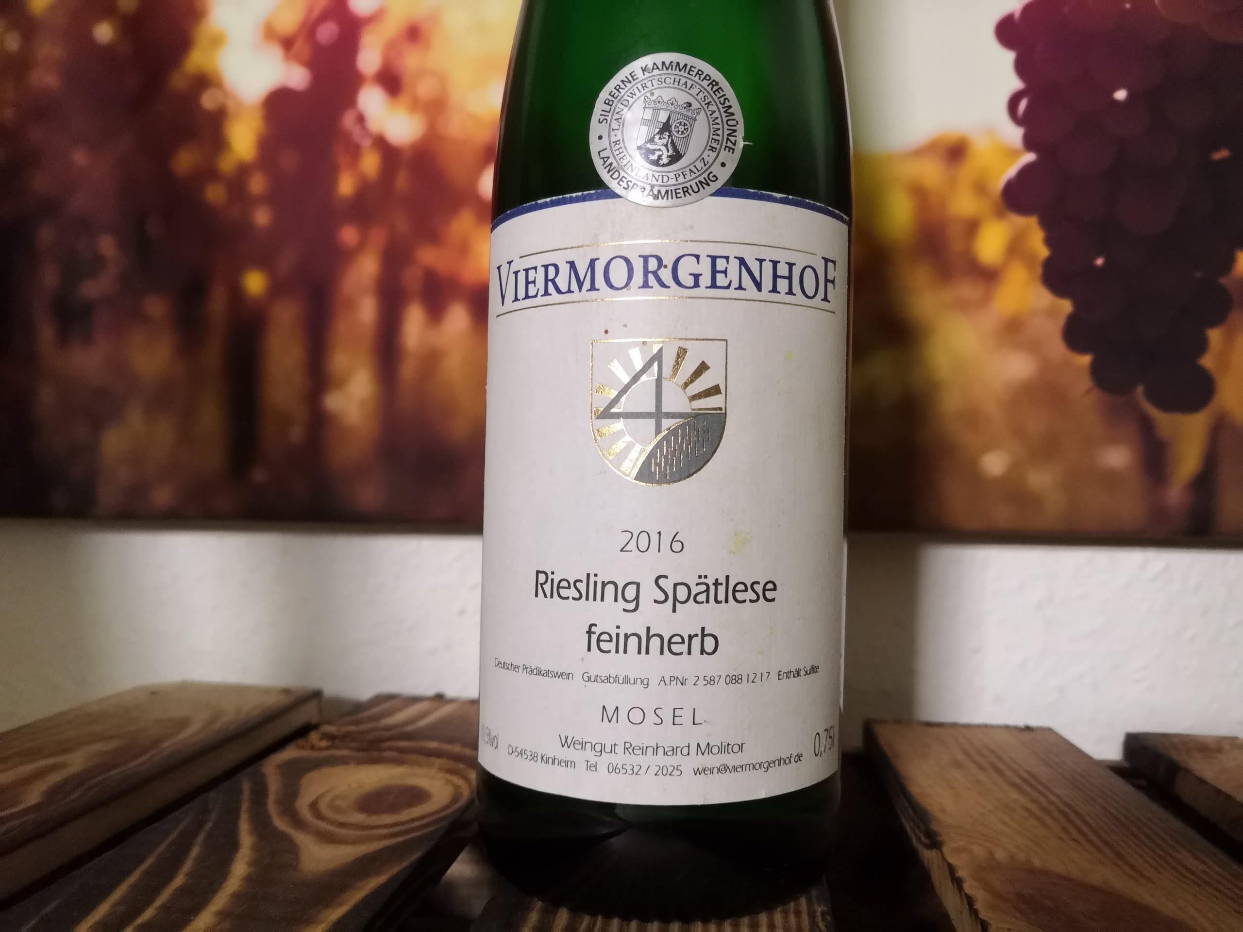 2016er Riesling Spätlese feinherb Weingut Viermorgenhof